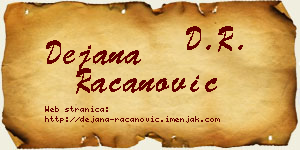 Dejana Račanović vizit kartica